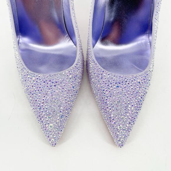 Christian Louboutin Kate 100 Strass Lilac Crystal Pointed Toe Heels EU 39.5 - Picture 6 of 11